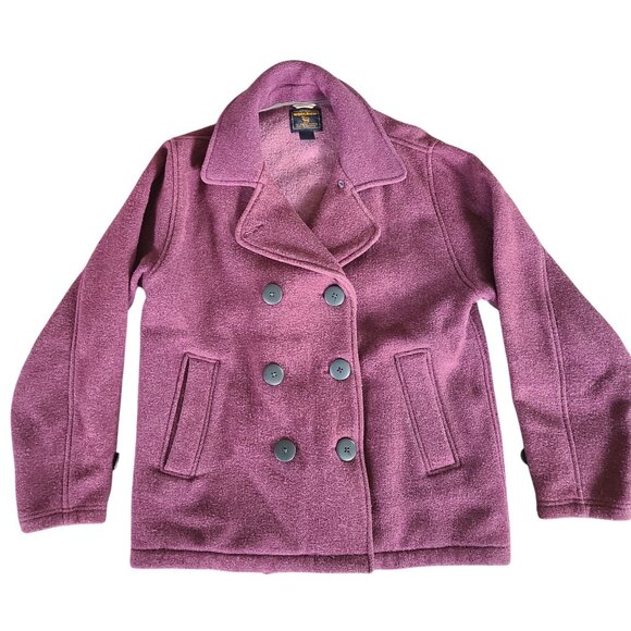 Woolrich Jackets & Blazers - Woolrich Women's Peacoat Size Medium Double-Breasted Purple Wool Blend